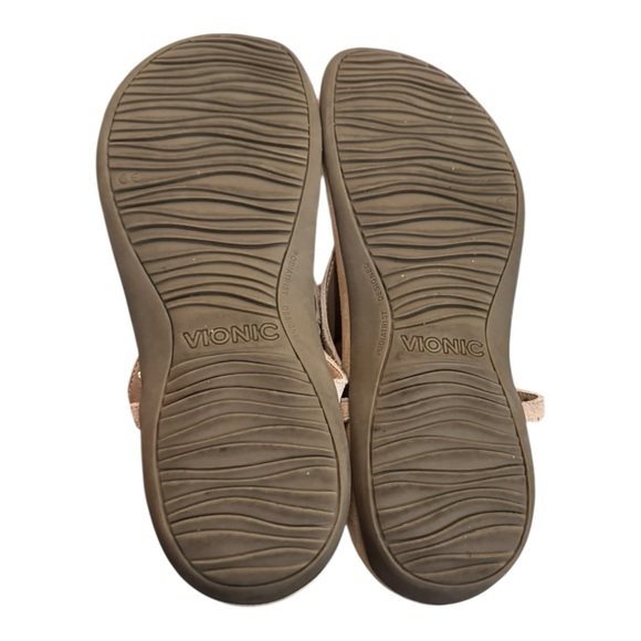 Vionic Margot Suede Gold Studs Adjustable Backstrap Women's T-Strap Sandals 11 - Picture 6 of 6